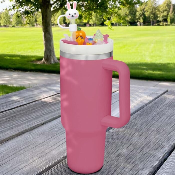 Cartoon Three-dimensional Rabbit Straw Cap Dust Plug